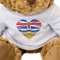 BRITISH COLUMBIA FLAG HEART - Teddy Bear - Cute Cuddly - Canada Gift Present