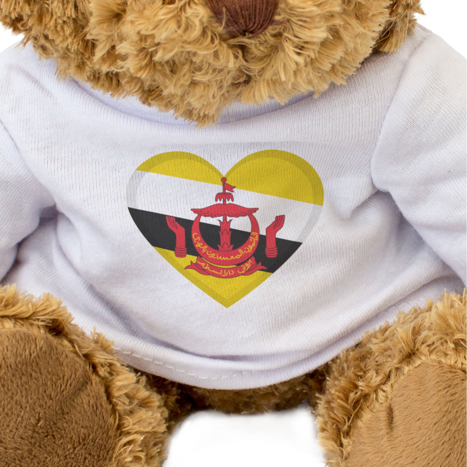 BRUNEI FLAG HEART - Teddy Bear - Cute Cuddly Soft Adorable - Gift Present