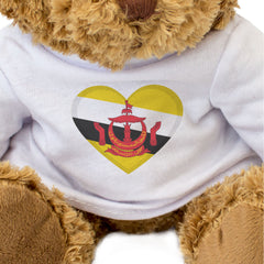BRUNEI FLAG HEART - Teddy Bear - Cute Cuddly Soft Adorable - Gift Present