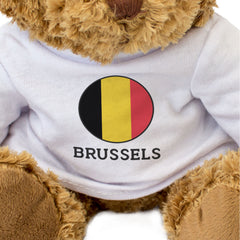 BRUSSELS (BELGIUM FLAG ROUNDEL) - Teddy Bear - Funny Souvenir Gift Present