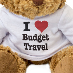 I LOVE BUDGET TRAVEL - Teddy Bear - Cute Cuddly Soft Funny - Gift Present
