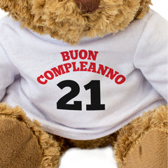 BUON COMPLEANNO 21 - Teddy Bear - Cute - Funny Italian Birthday Gift Present