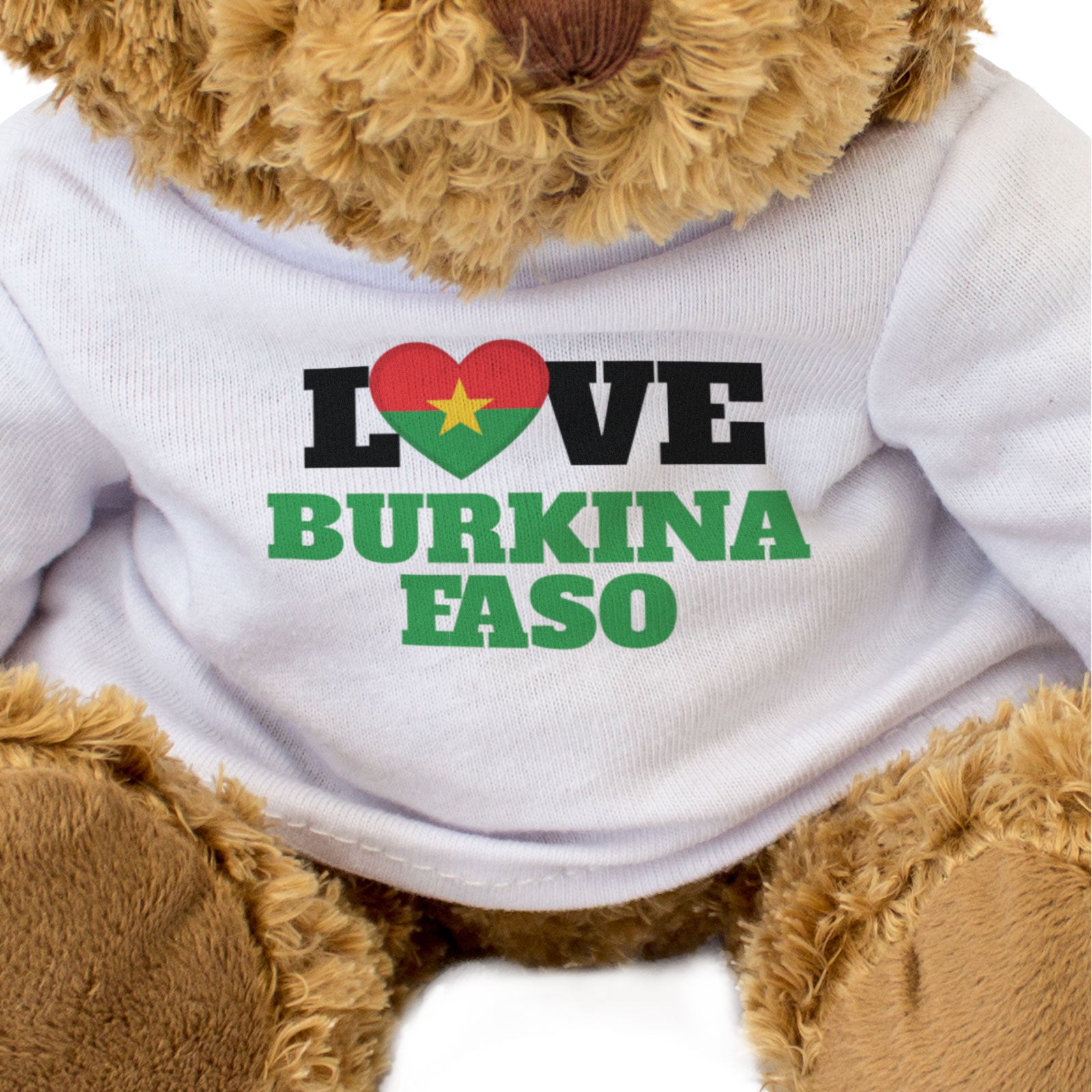 LOVE BURKINA FASO (FLAG HEART) - Teddy Bear - Cute - Funny Souvenir Gift Present