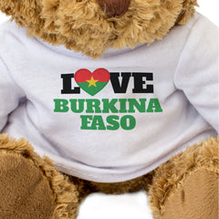 LOVE BURKINA FASO (FLAG HEART) - Teddy Bear - Cute - Funny Souvenir Gift Present