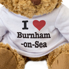 I LOVE BURNHAM-ON-SEA - Teddy Bear - Cute Cuddly Soft - Somerset Gift Present