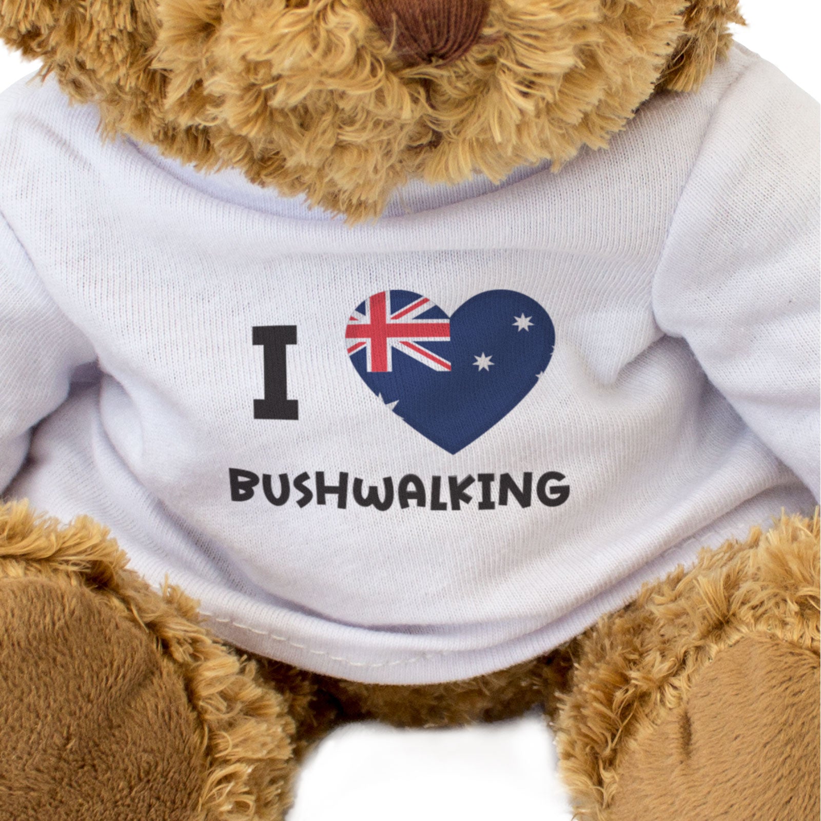 I LOVE BUSHWALKING (AUSTRALIA FLAG) - Teddy Bear - Cute Funny - Gift Present