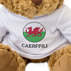 CAERFFILI (WALES FLAG ROUNDEL) - Teddy Bear - Cute - Funny Welsh Gift Present