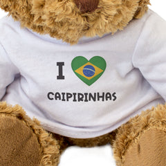 I LOVE CAIPIRINHAS (BRAZIL FLAG) - Teddy Bear - Cute Funny Souvenir Gift Present