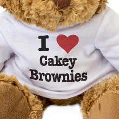 I LOVE CAKEY BROWNIES - Teddy Bear - Cute Cuddly Soft - Funny Gift Present