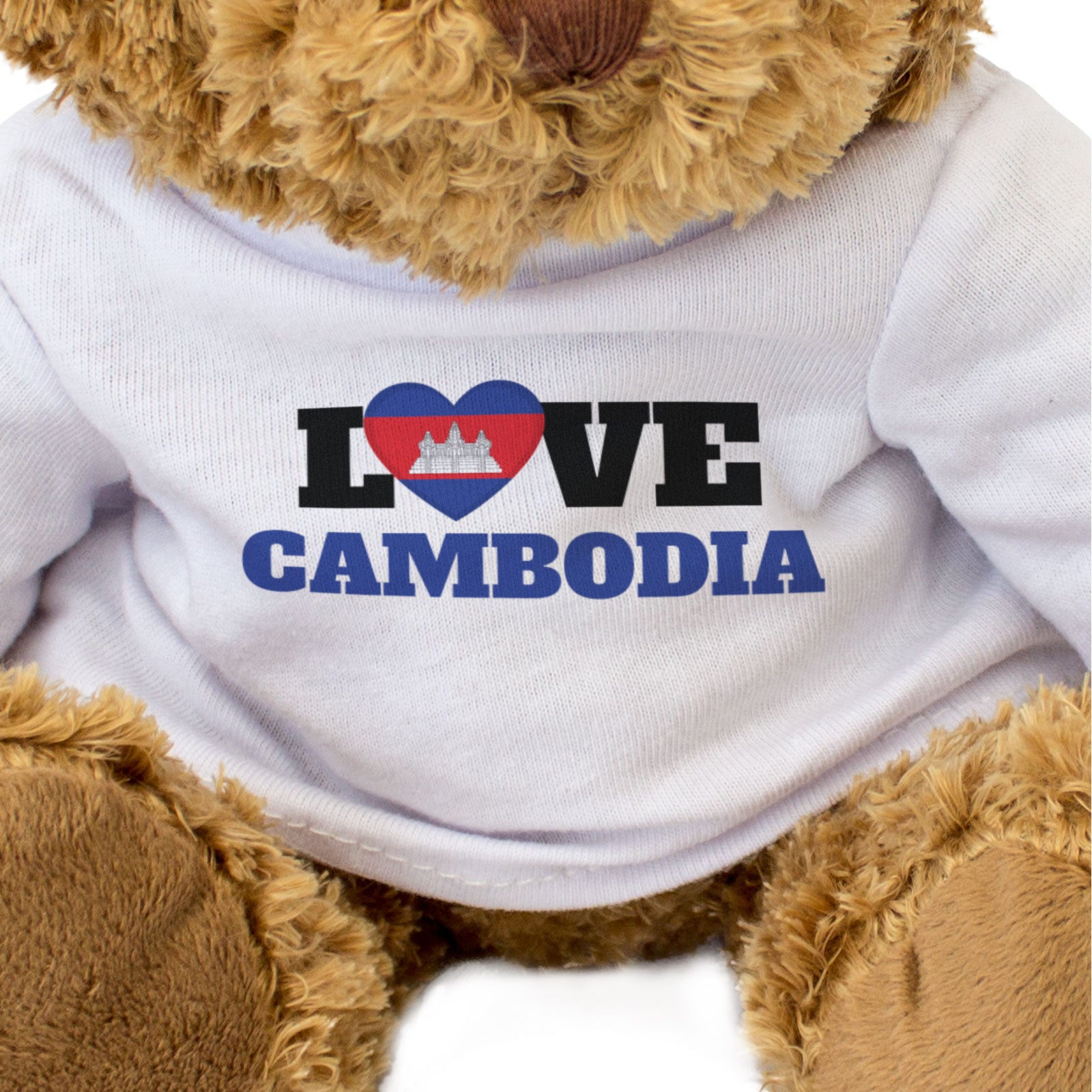 LOVE CAMBODIA (FLAG HEART) - Teddy Bear - Cute Funny - Souvenir Gift Present