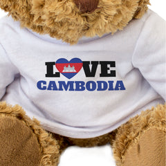 LOVE CAMBODIA (FLAG HEART) - Teddy Bear - Cute Funny - Souvenir Gift Present