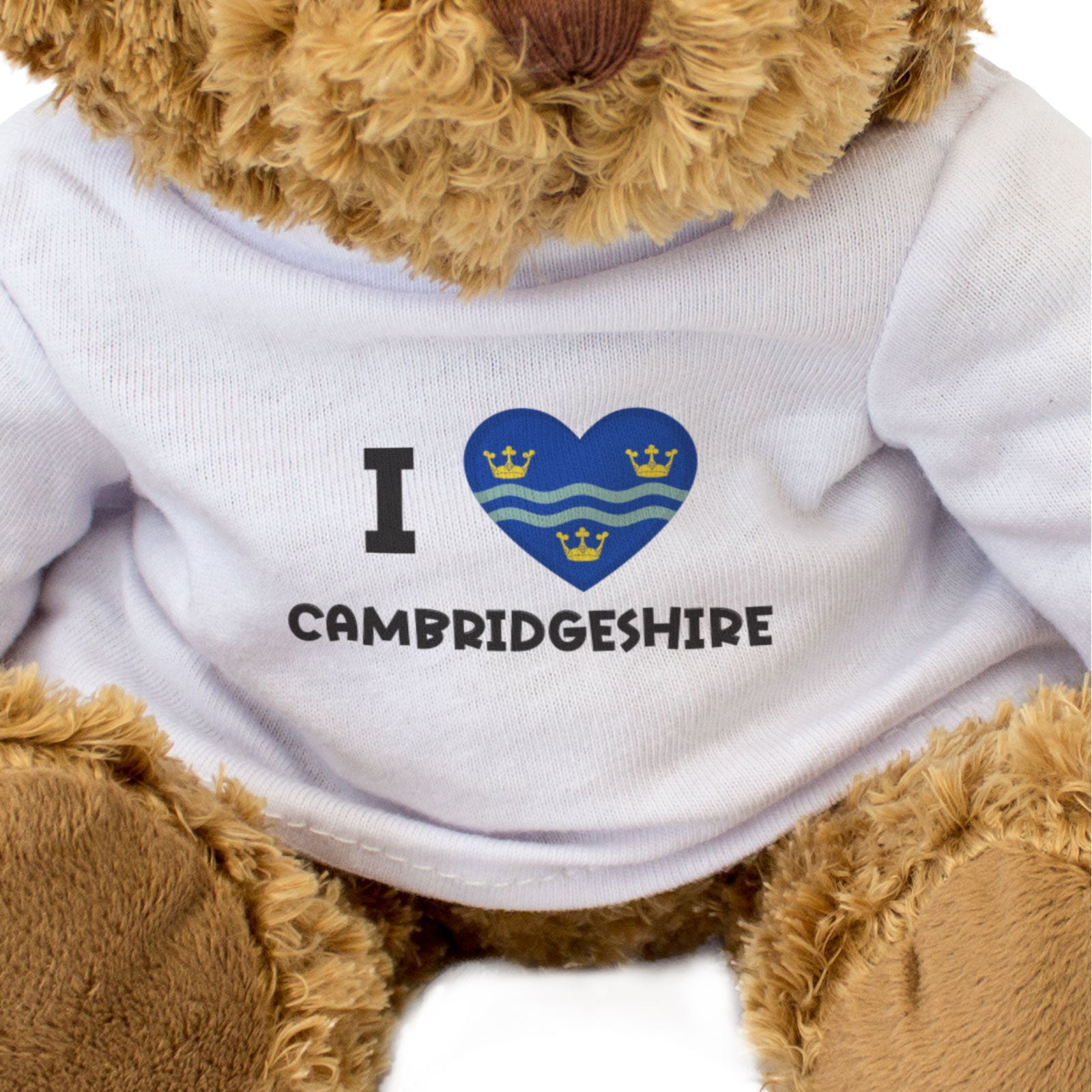 I LOVE CAMBRIDGESHIRE FLAG - Teddy Bear - Cute Cuddly Soft - Gift Present
