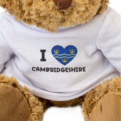 I LOVE CAMBRIDGESHIRE FLAG - Teddy Bear - Cute Cuddly Soft - Gift Present