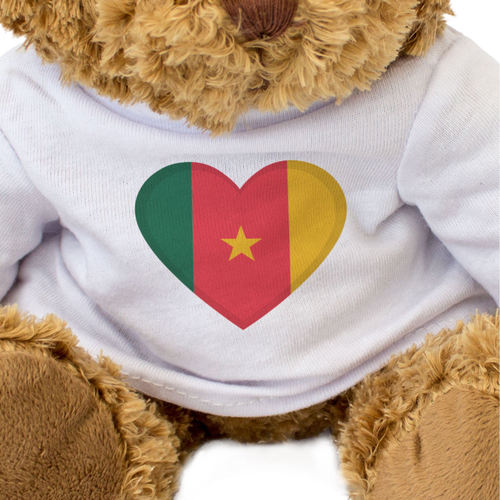 CAMEROON FLAG HEART - Teddy Bear - Cute Cuddly Soft Adorable - Gift Present