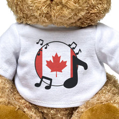 CANADA FLAG (MUSICAL NOTES) - Teddy Bear - Canadian Music Fan Gift Present