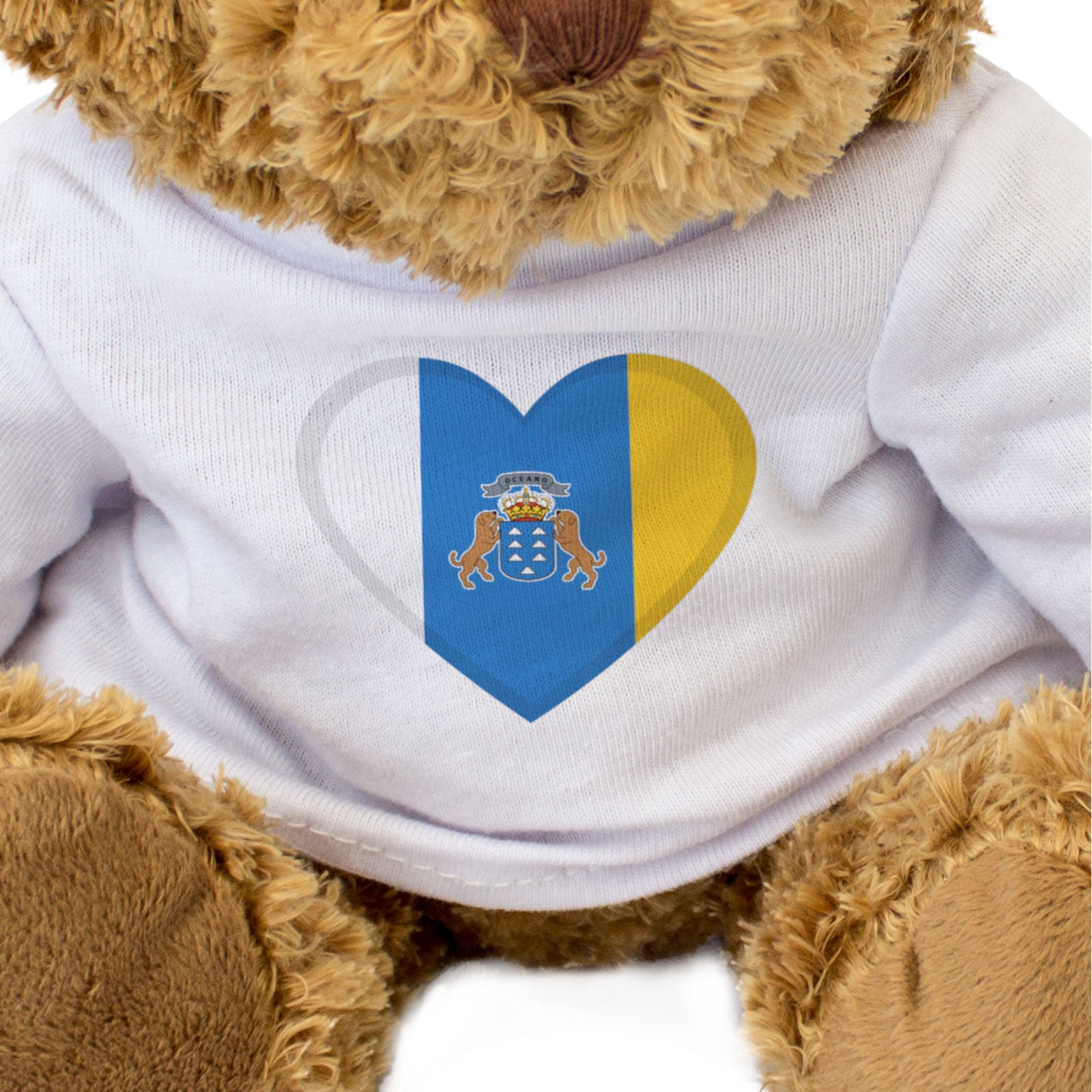 CANARY ISLANDS FLAG HEART - Teddy Bear - Cute - Canarias Spain Gift Present