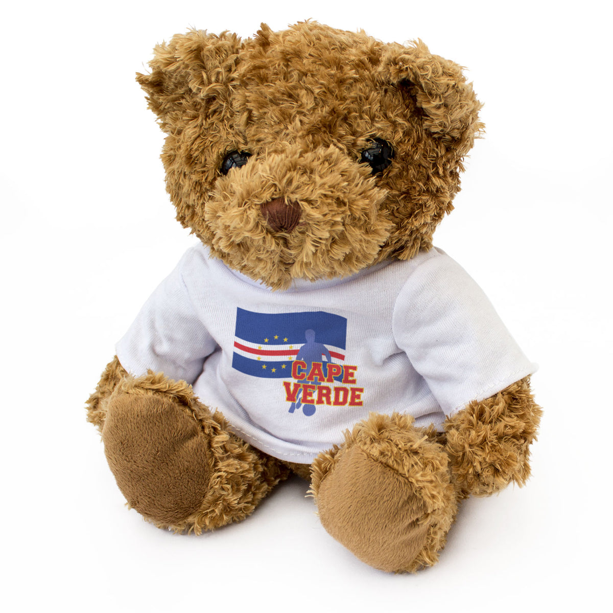 CAPE VERDE FLAG (FOOTBALL) - Teddy Bear - Cabo Verde Soccer Fan Gift Present