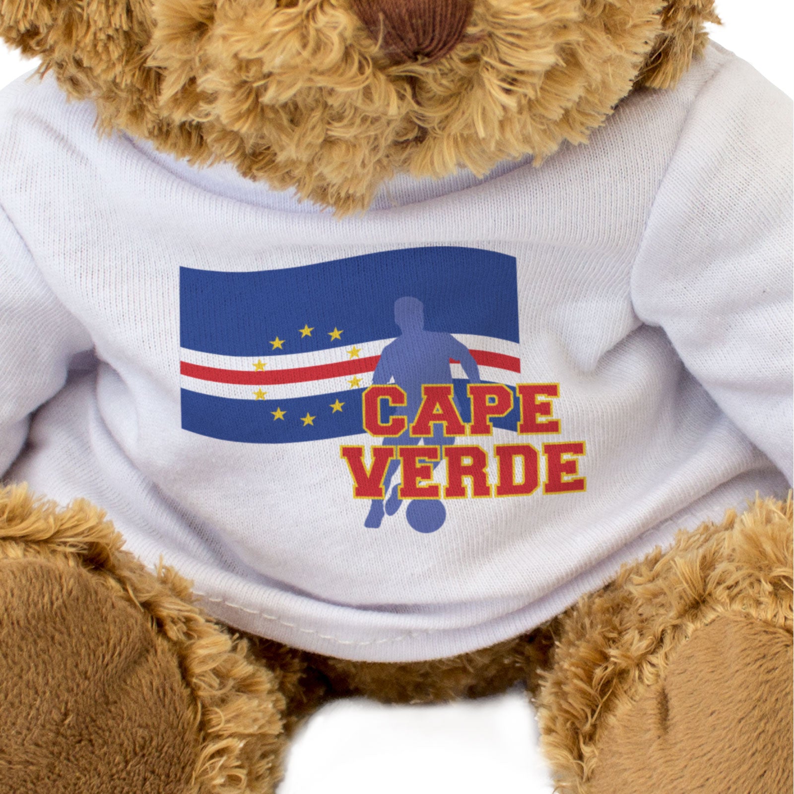 CAPE VERDE FLAG (FOOTBALL) - Teddy Bear - Cabo Verde Soccer Fan Gift Present