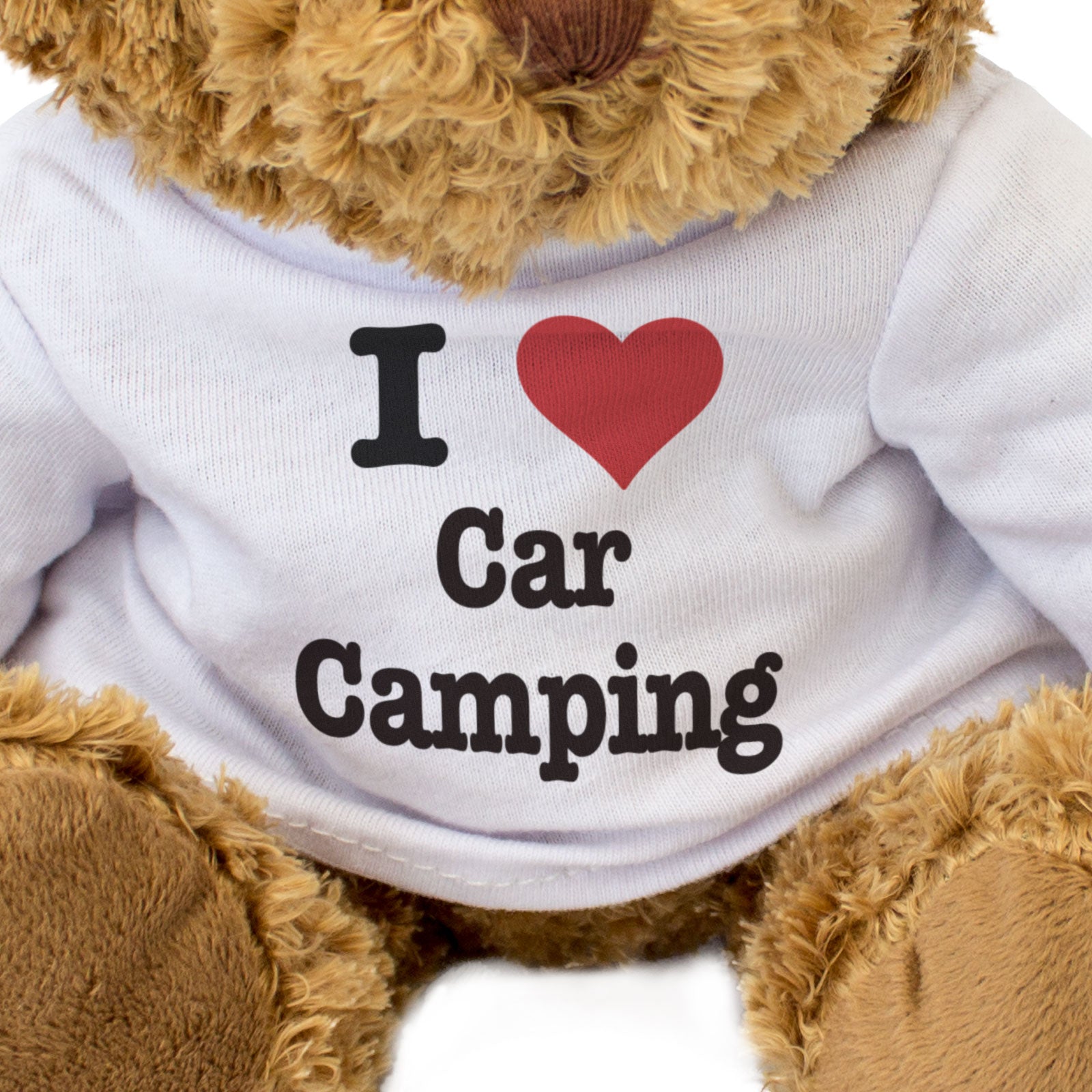 I LOVE CAR CAMPING - Teddy Bear - Cute Cuddly Soft - Funny Gift Present