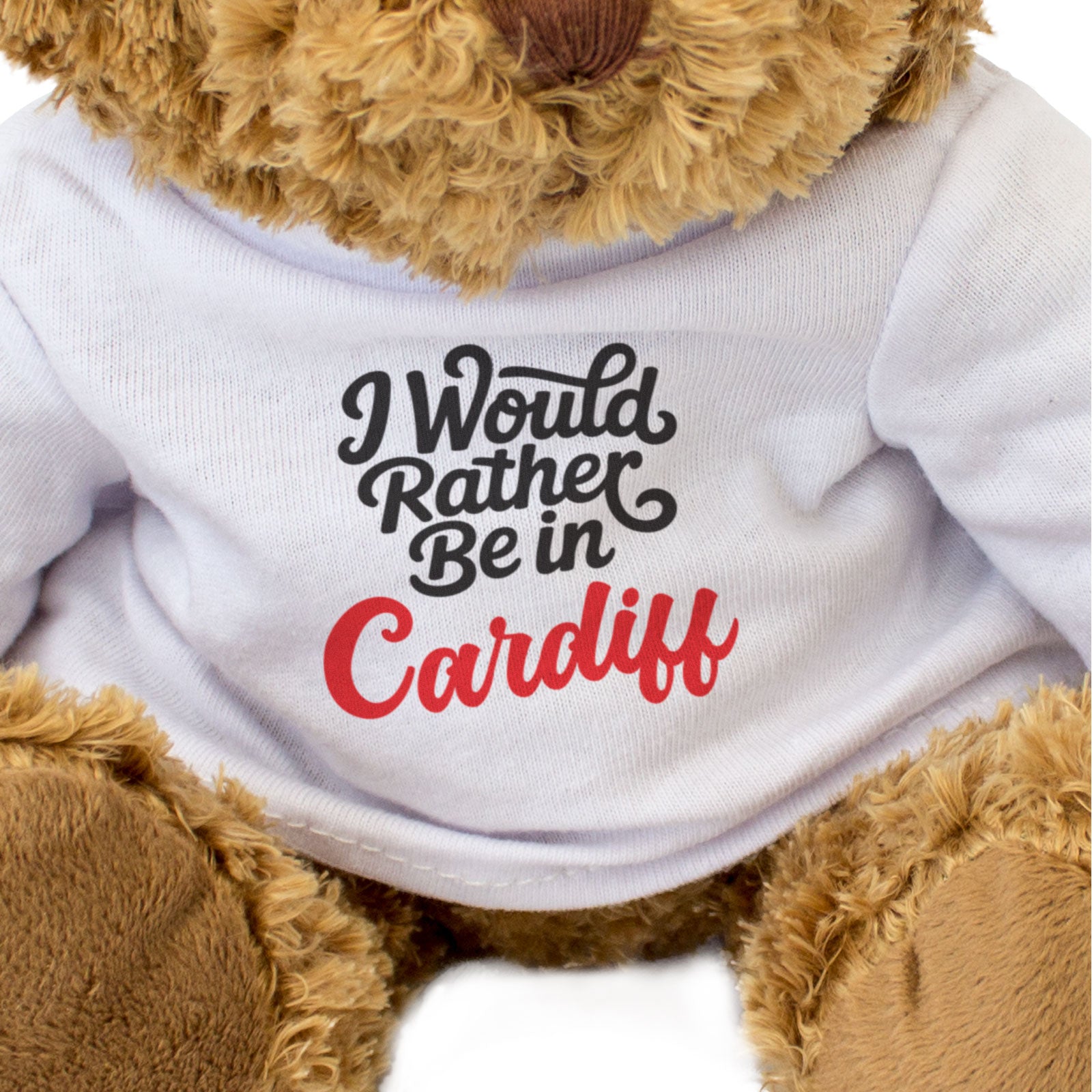 I WOULD RATHER BE IN CARDIFF - Teddy Bear - Cute Cuddly - Wales Gift Present