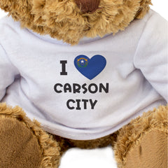 I LOVE CARSON CITY (NEVADA FLAG) - Teddy Bear - Cute Cuddly - Gift Present
