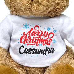 MERRY CHRISTMAS CASSANDRA - Teddy Bear - Cute Cuddly Soft - Xmas Gift Present