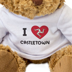 I LOVE CASTLETOWN (ISLE OF MAN FLAG) - Teddy Bear - Cute Cuddly - Gift Present