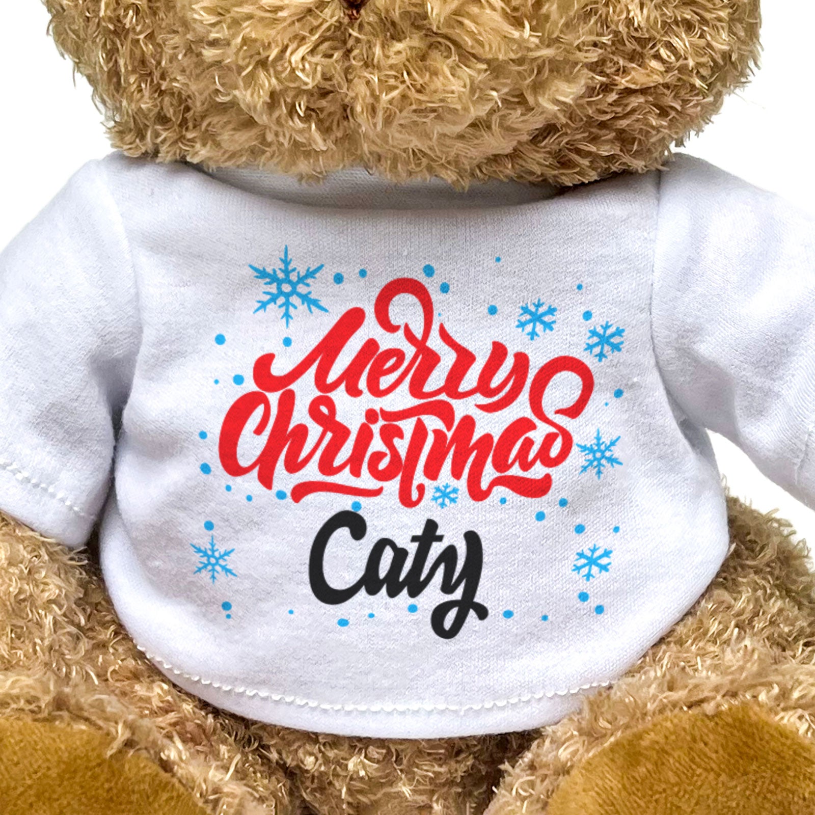 MERRY CHRISTMAS CATY - Teddy Bear - Cute Cuddly Soft - Xmas Gift Present