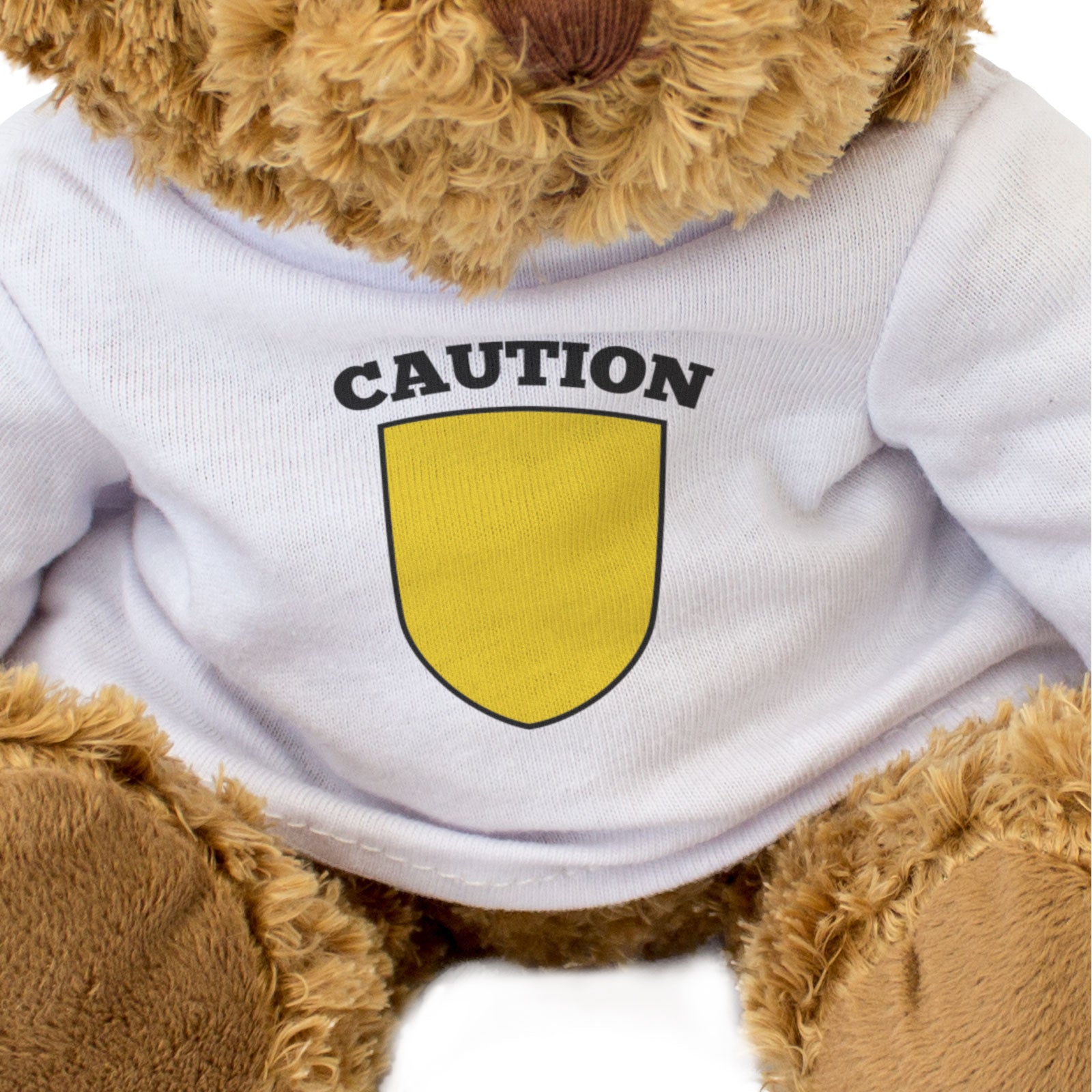CAUTION (YELLOW FLAG) - Teddy Bear - Cute Cuddly Soft - Motorsport Gift Present