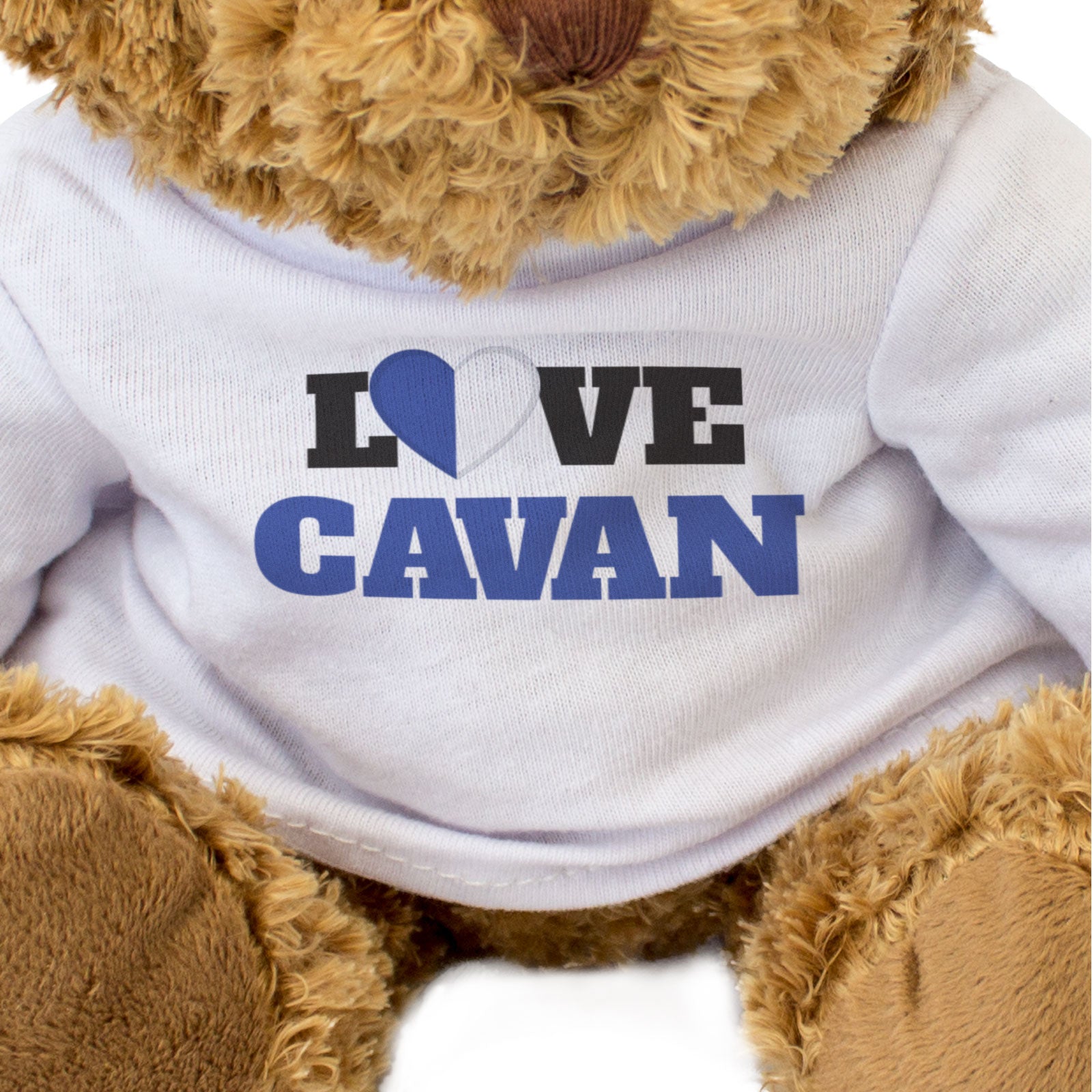 LOVE CAVAN (COUNTY COLOURS HEART) - Teddy Bear - Funny Ireland Gift Present