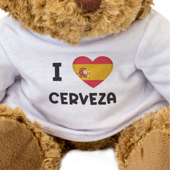 I LOVE CERVEZA (SPAIN FLAG) - Teddy Bear - Cute Funny - Spanish Gift Present