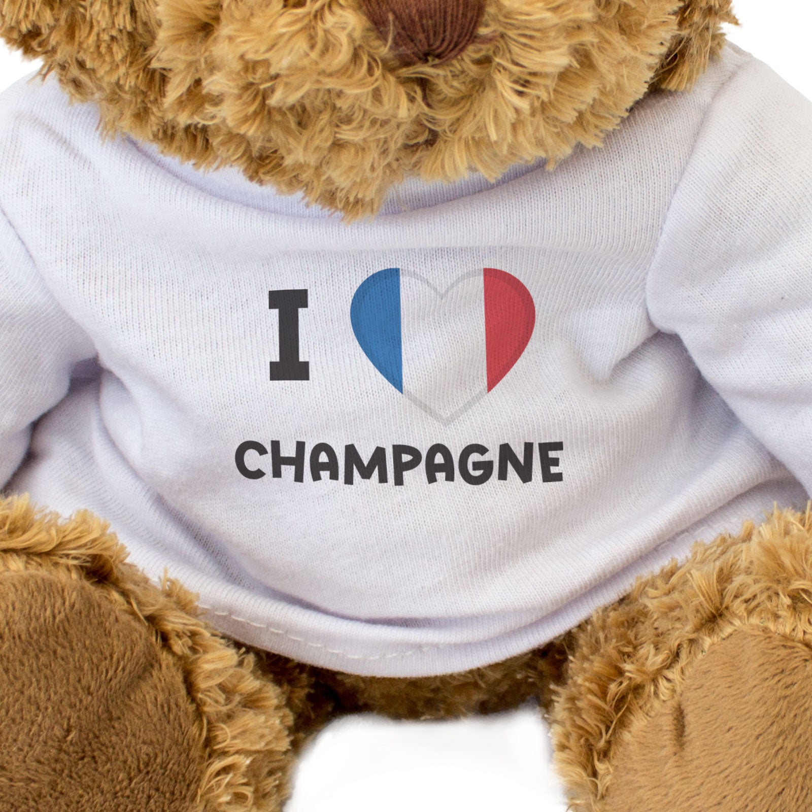 I LOVE CHAMPAGNE (FRANCE FLAG) - Teddy Bear - Cute Funny Souvenir Gift Present