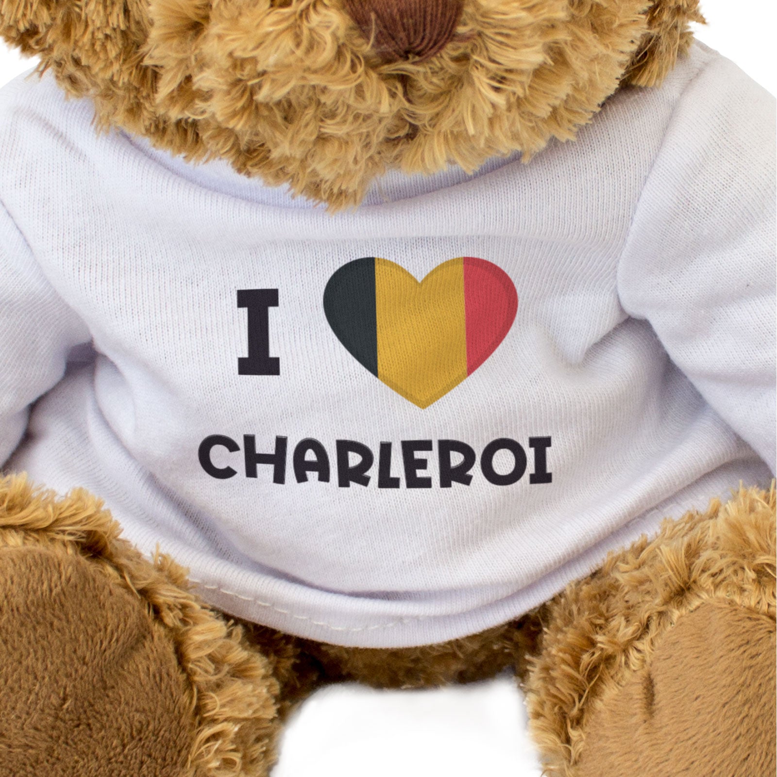 I LOVE CHARLEROI (BELGIUM FLAG) - Teddy Bear - Cute Cuddly Soft - Gift Present