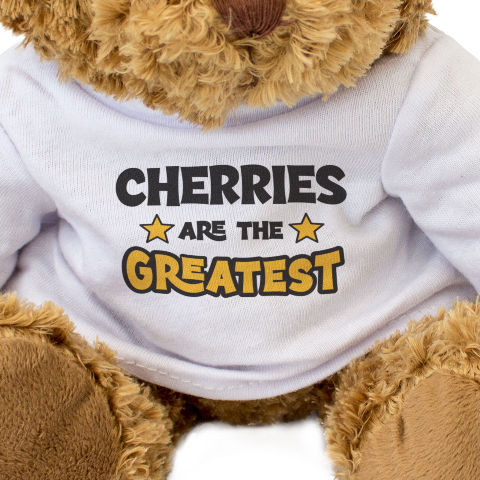 CHERRIES ARE THE GREATEST - Teddy Bear - Cute Cuddly Soft - Funny Gift Present