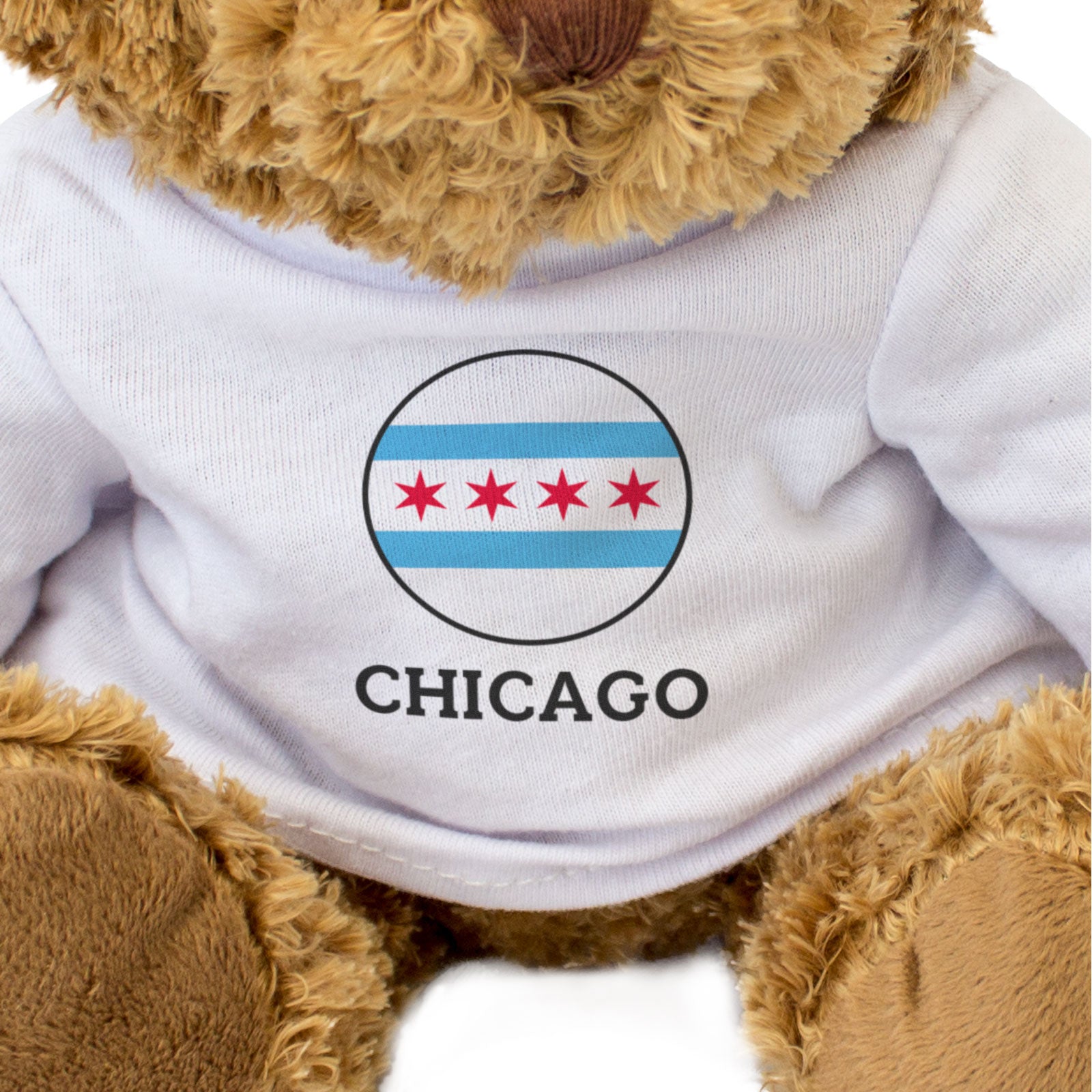 CHICAGO FLAG ROUNDEL - Teddy Bear - Cute Cuddly Soft Adorable - Gift Present