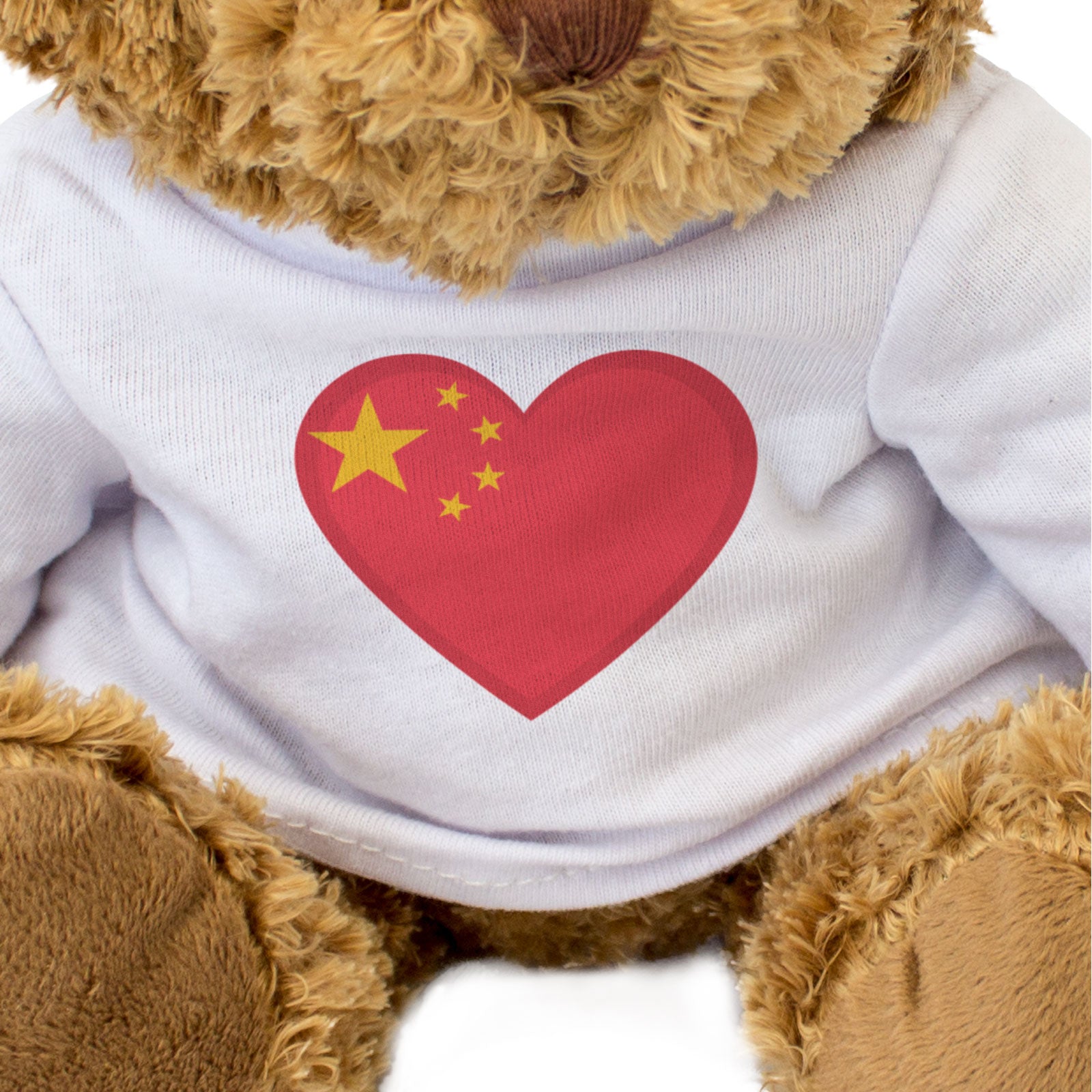 CHINA FLAG HEART - Teddy Bear - Cute Cuddly Soft - Chinese Gift Present