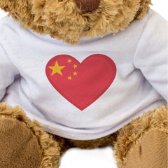 CHINA FLAG HEART - Teddy Bear - Cute Cuddly Soft - Chinese Gift Present