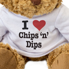 I LOVE CHIPS 'N' DIPS - Teddy Bear - Cute Cuddly Soft - Funny Gift Present