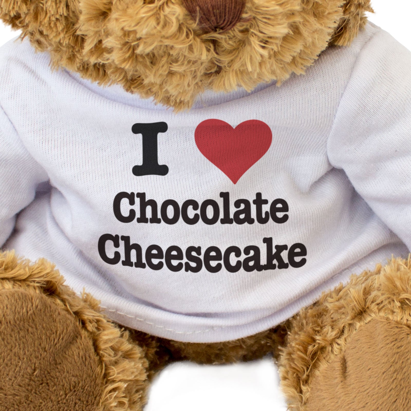I LOVE CHOCOLATE CHEESECAKE - Teddy Bear - Cute Cuddly Soft - Gift Present