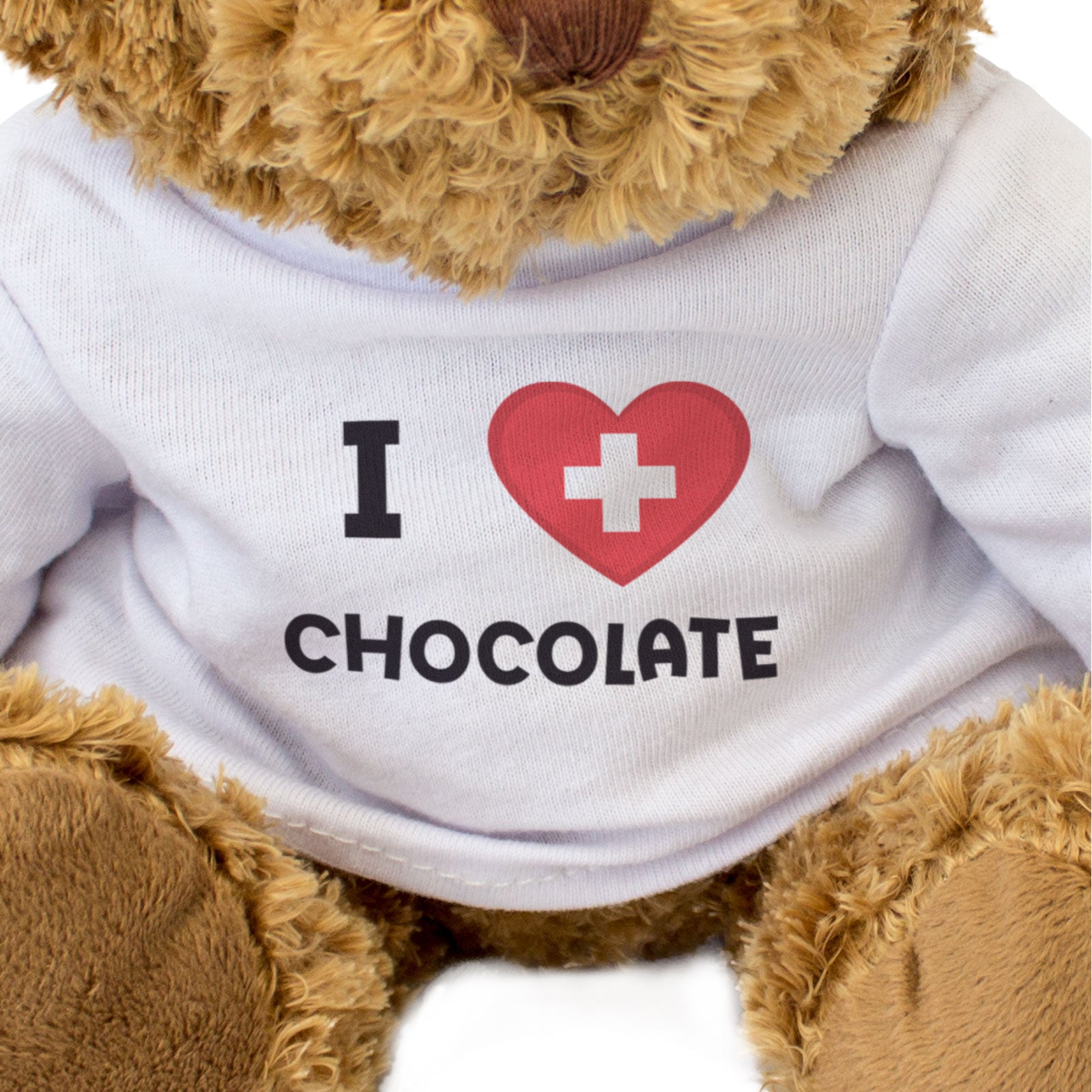 I LOVE CHOCOLATE (SWITZERLAND FLAG) - Teddy Bear - Cute - Swiss Gift Present
