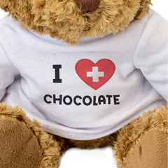 I LOVE CHOCOLATE (SWITZERLAND FLAG) - Teddy Bear - Cute - Swiss Gift Present