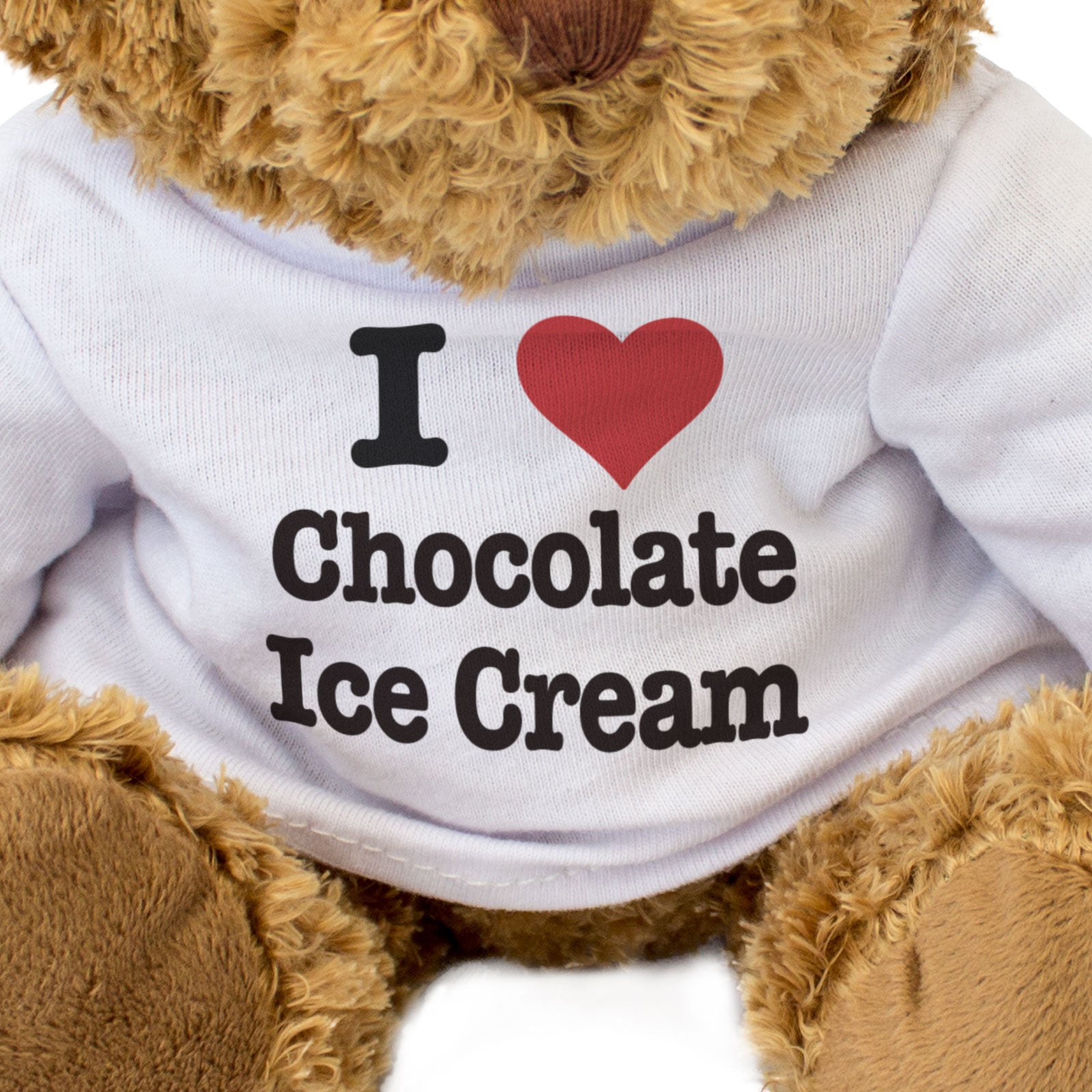I LOVE CHOCOLATE ICE CREAM - Teddy Bear - Cute Cuddly Soft - Gift Present