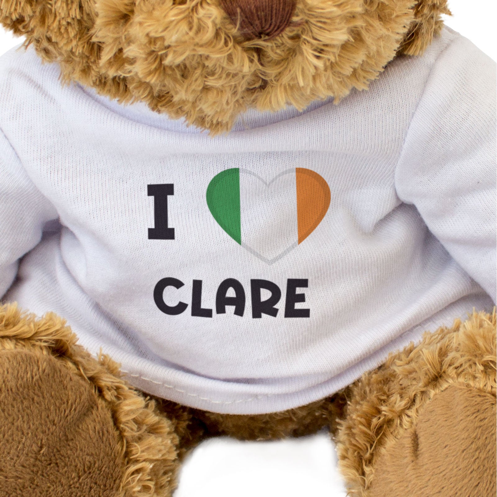 I LOVE CLARE (IRISH FLAG) - Teddy Bear - Cute - County Clare Gift Present