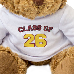CLASS OF 26 (RED/YELLOW) - Teddy Bear - Cute - 2026 Graduation Gift Present