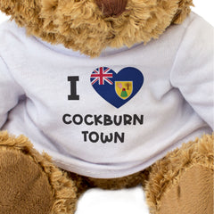 I LOVE COCKBURN TOWN (TURKS & CAICOS FLAG) - Teddy Bear - Souvenir Gift Present