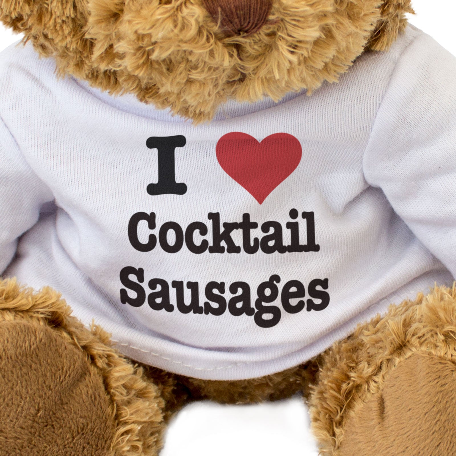 I LOVE COCKTAIL SAUSAGES - Teddy Bear - Cute Cuddly Soft - Gift Present