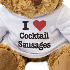 I LOVE COCKTAIL SAUSAGES - Teddy Bear - Cute Cuddly Soft - Gift Present