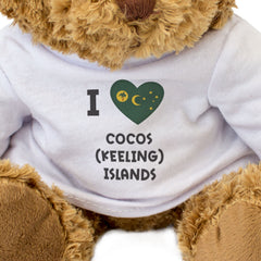 I LOVE COCOS (KEELING) ISLANDS FLAG - Teddy Bear - Funny Australia Gift Present