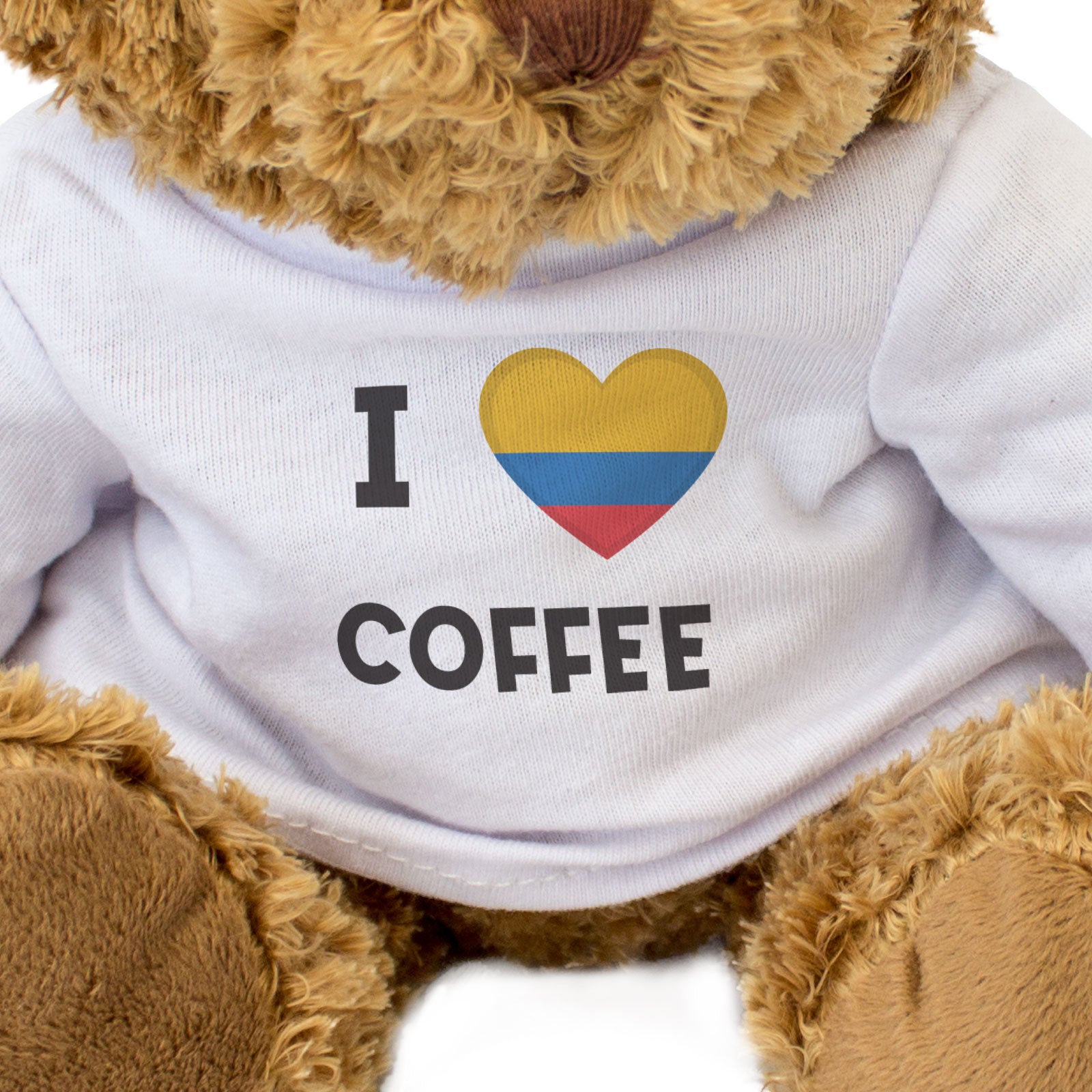 I LOVE COFFEE (COLOMBIA FLAG) - Teddy Bear - Cute Funny Souvenir Gift Present