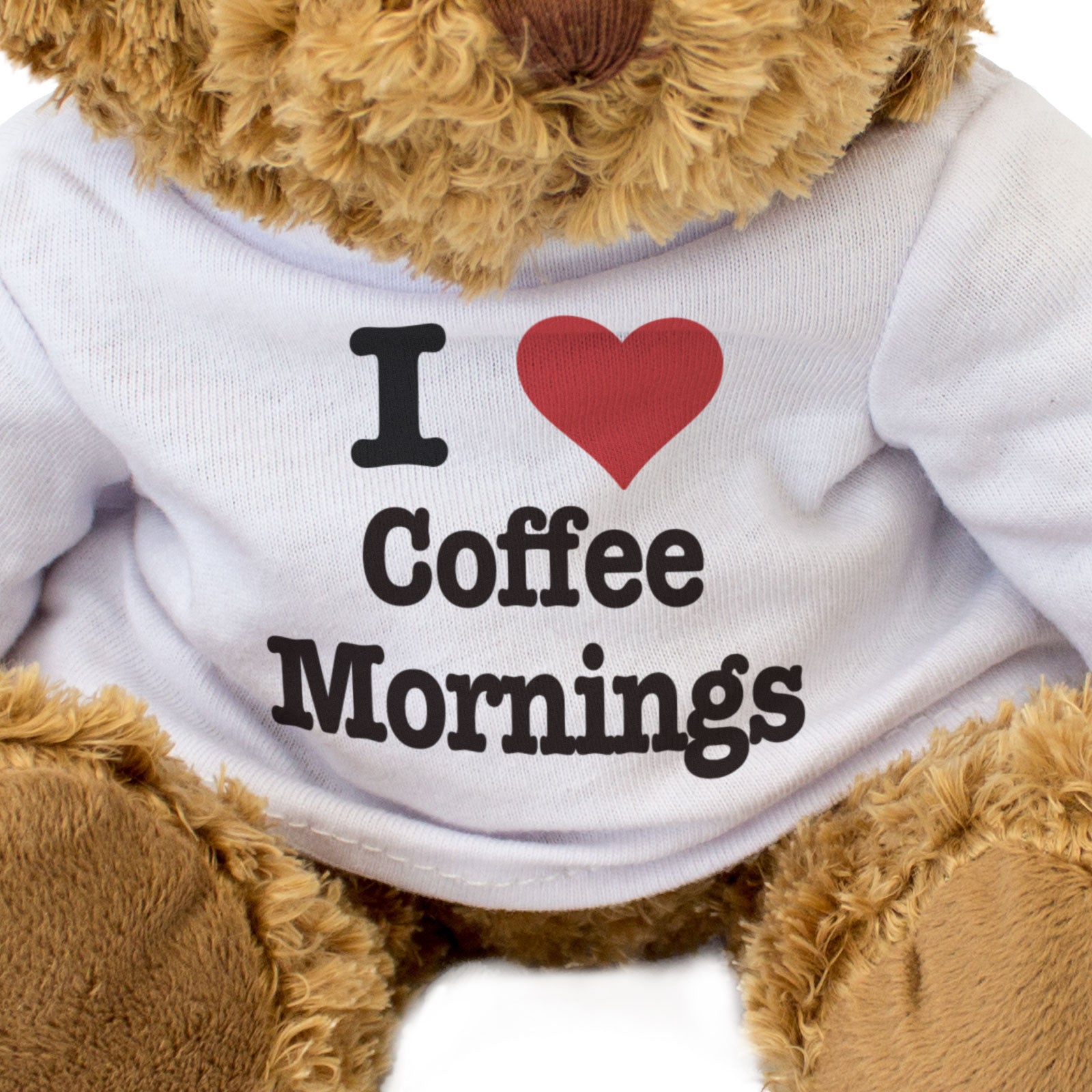 I LOVE COFFEE MORNINGS - Teddy Bear - Cute Cuddly Soft - Gift Present